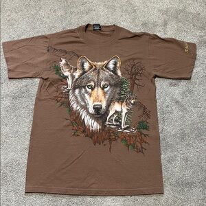 Vintage Wolf Graphic T-Shirt Jerome Arizona Short Sleeve Shirt Size small